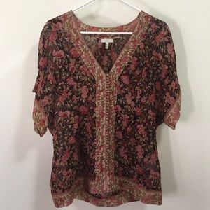 Joie 100 percent silk floral top, size medium