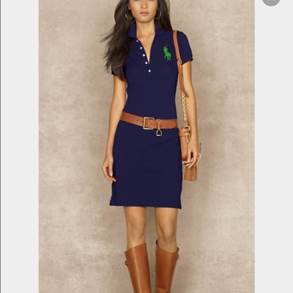 Ralph Lauren Skinny Polo Big Pony Stripe Dress S
