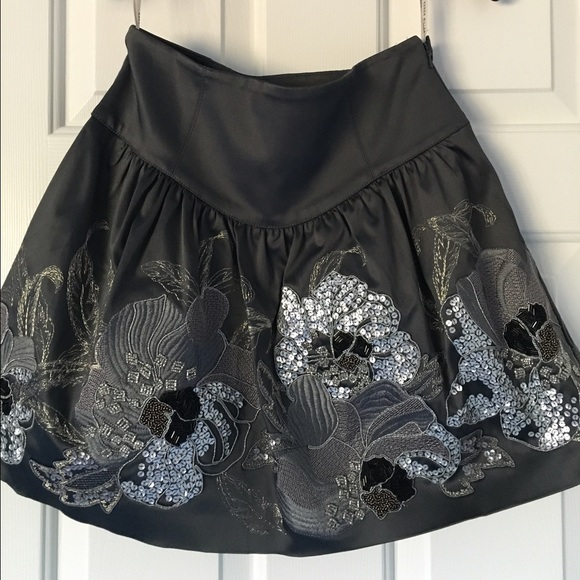 Karen Millen satin flounce mini-skirt