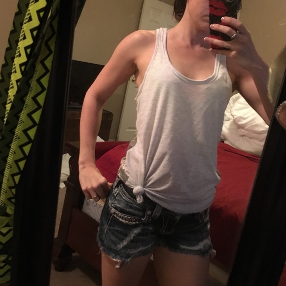 Grey jersey and lace tank 🎁