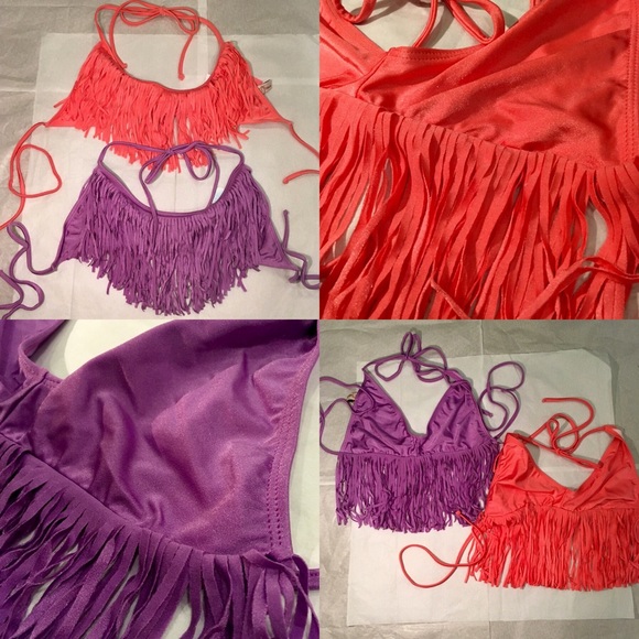 🚫SOLD🚫Luli Fama Cosita Buena Bikini Fringe Top - Picture 1 of 4