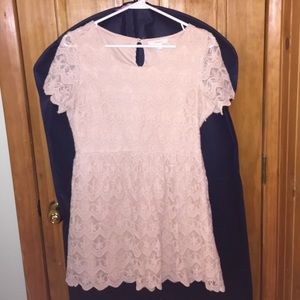 A peach/tan lace dress from Forever 21, size large