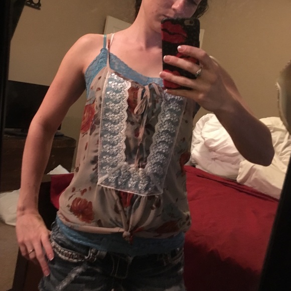 Sheer floral top