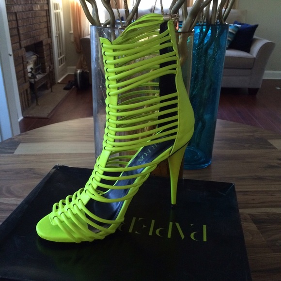 Neon yellow heels