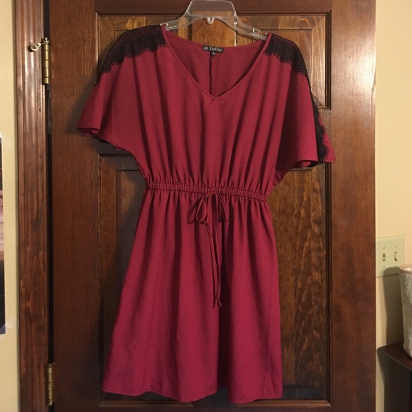 Maroon and black dress
