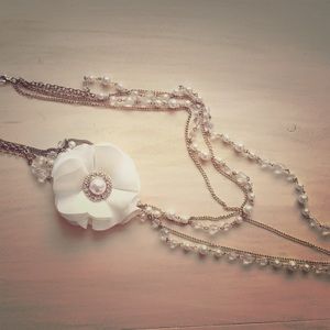 Layered pearl and gold necklace