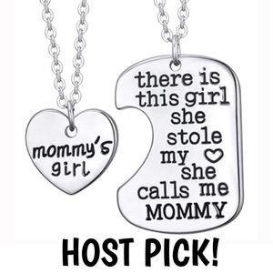Mommy's Girl 2-Piece Silver Charm Necklace❤️❤️