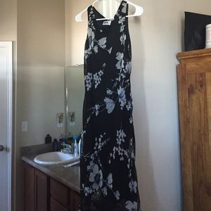 Black dress with grey flowers