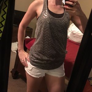 Grey/silver chevron tank top