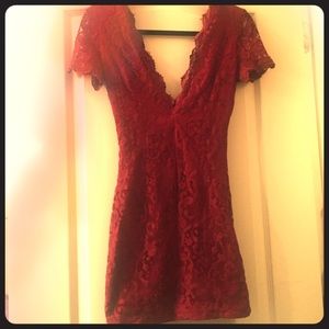 Red lace dress