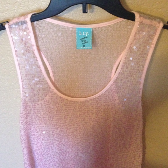 h.i.p Pink Sequins High Low Tunic - Picture 2 of 4
