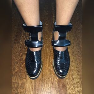 SOLD MIISTA Croc Gladiator Flats