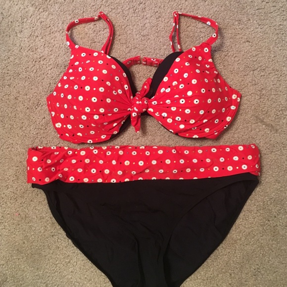 Red and Black Polka Dot Bikini