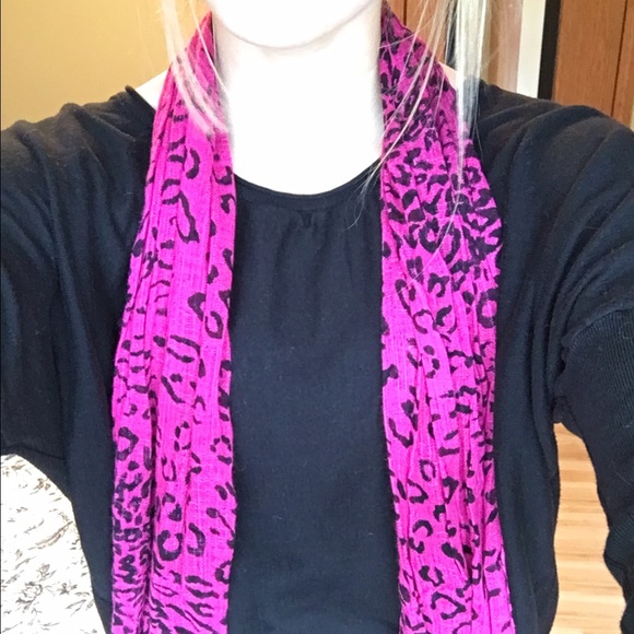 Pink cheetah print scarf