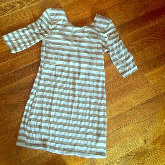 Tan striped Bebe mini dress