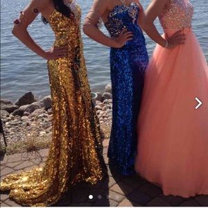 Gold Sequence Prom Dress