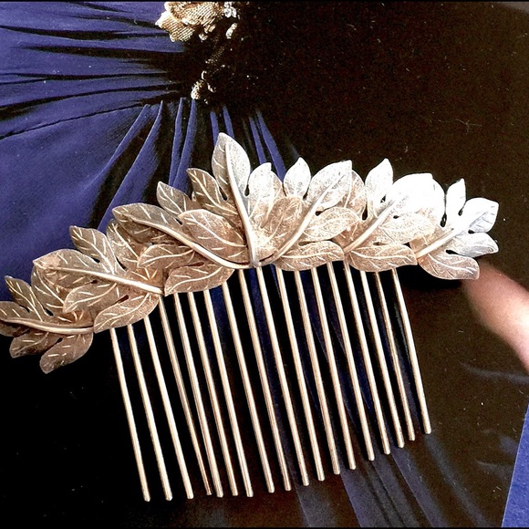 Vintage Sterling Hair Jewelry 💕Leaves Hair Comb - Picture 3 of 4