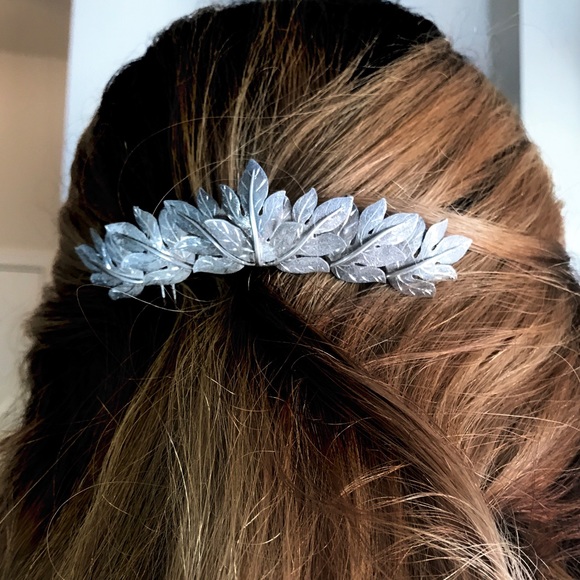 Vintage Sterling Hair Jewelry 💕Leaves Hair Comb - Picture 4 of 4