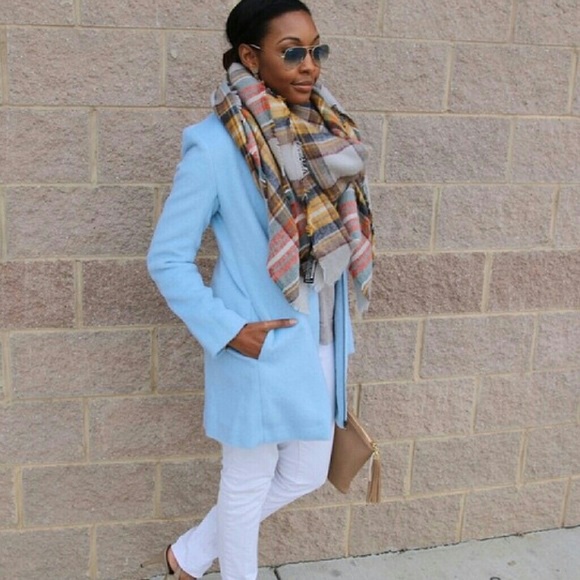 🐰 Accessories | soft orange plaid Blanket scarf - Picture 2 of 4