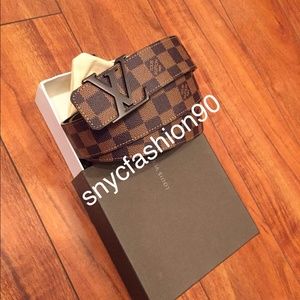 Brand new LV brown belt with LV initials buckle