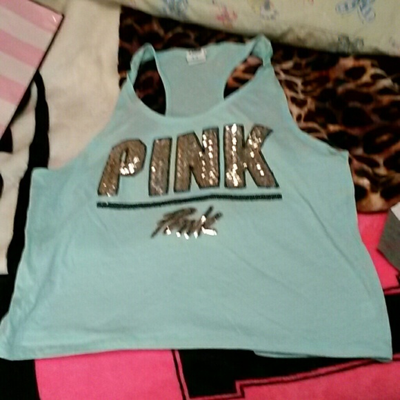 VICTORIA SECRET/PINK BLING!  TANK!   MED! - Picture 2 of 4