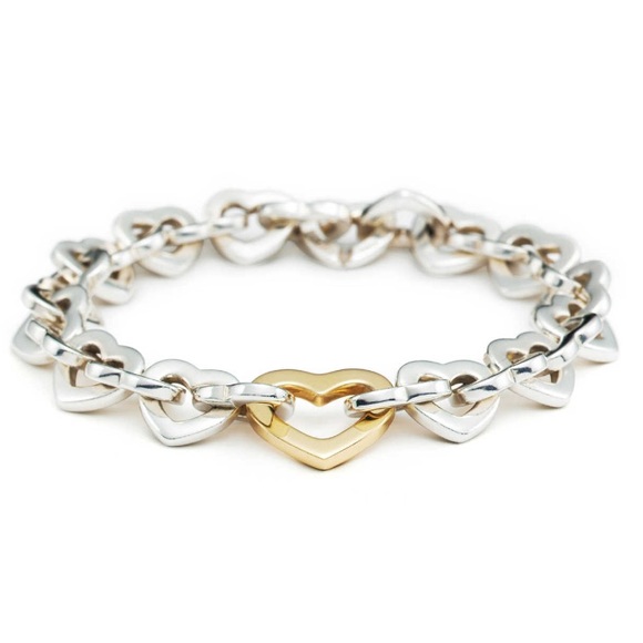 ✨SALE✨Tiffany heart link bracelet. Silver/18k gold
