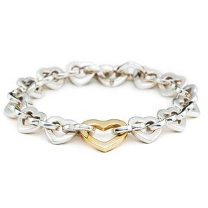 ✨SALE✨Tiffany heart link bracelet. Silver/18k gold