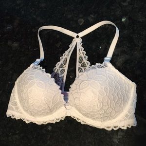 VS Bra white lace razor back