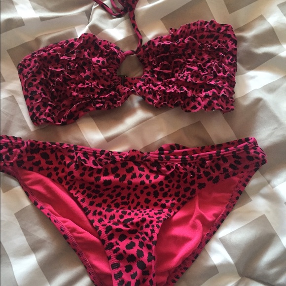 Target brand. Pink and Black Leopard Bikini.