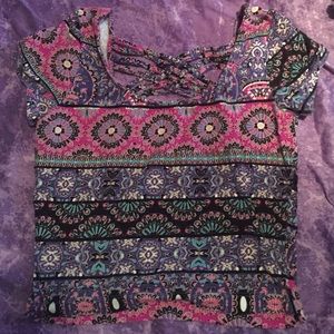 Purple patterned crop top