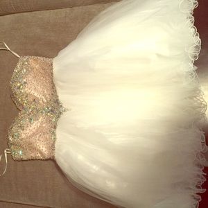 Short White Strapless Prom/ Sweet 16 Dress