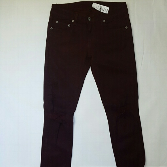 Carmar burgandy ripped jeans - Picture 3 of 4