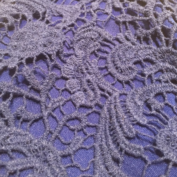 Royal blue lace overlay skirt w/scalloped hem - Picture 4 of 4