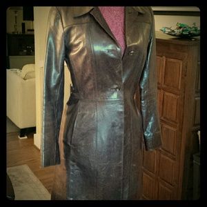 ANDREW MARC. Cool chocolate brown leather XS