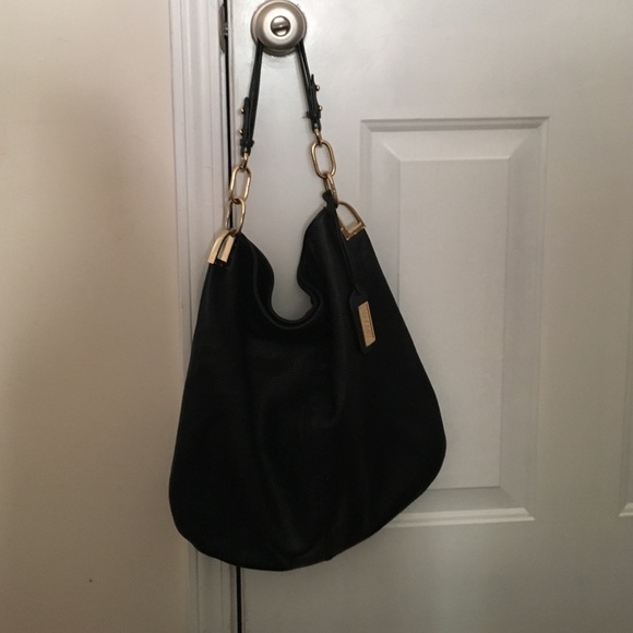 Badgley Mischka black pebbled leather bag.
