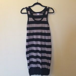 Striped racer back dress 100% cotton.