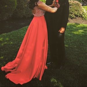 Size 3 Red Two piece prom dress. Worn Once.