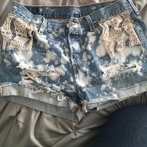 Levi's custom bleached shorts