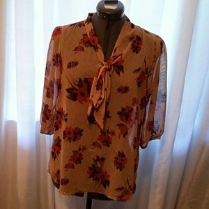 Sheer floral blouse from Anthropolgie