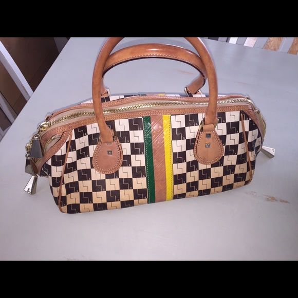 L.A.M.B. Esquivel Ombre Checker Handbag