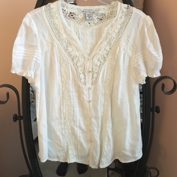 American Rag Lace Peasant Top