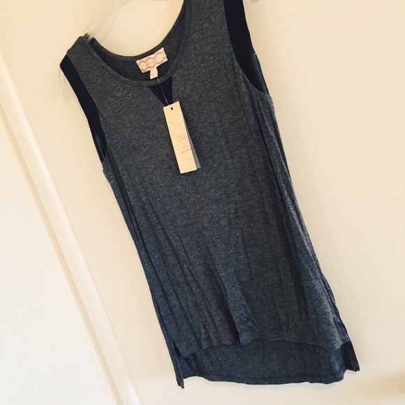 *NWT* leather detail tank