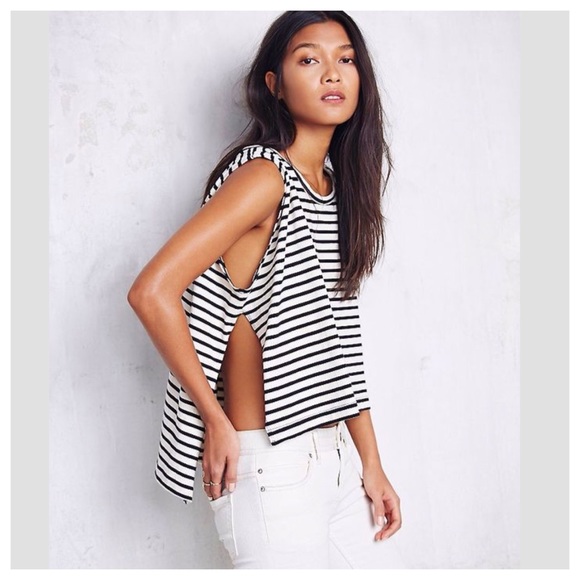 Free People Tops - Free People striped Muscle Madness tank