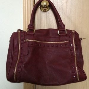 studded burgundy purse