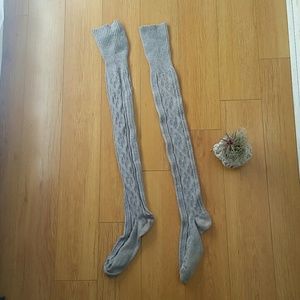 Free People light gray thigh high socks