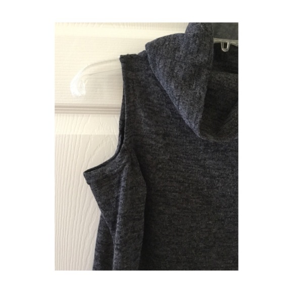 Dark gray long sleeve Cowlneck Cut out Dress - Picture 4 of 4