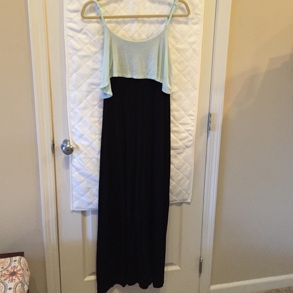 Mint and black tank maxi dress