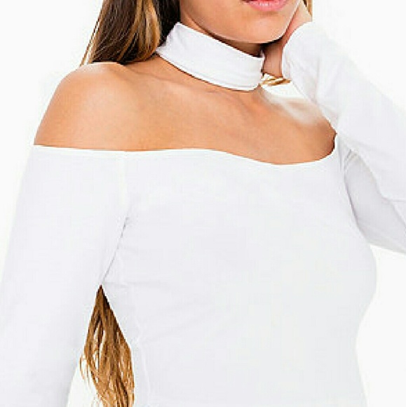 AMERICAN APPAREL WHITE CHOKER TOP SIZE SMALL
