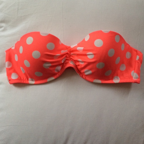 pink polka dot bikini top