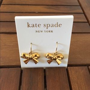 NWT kate spade gold bow earrings